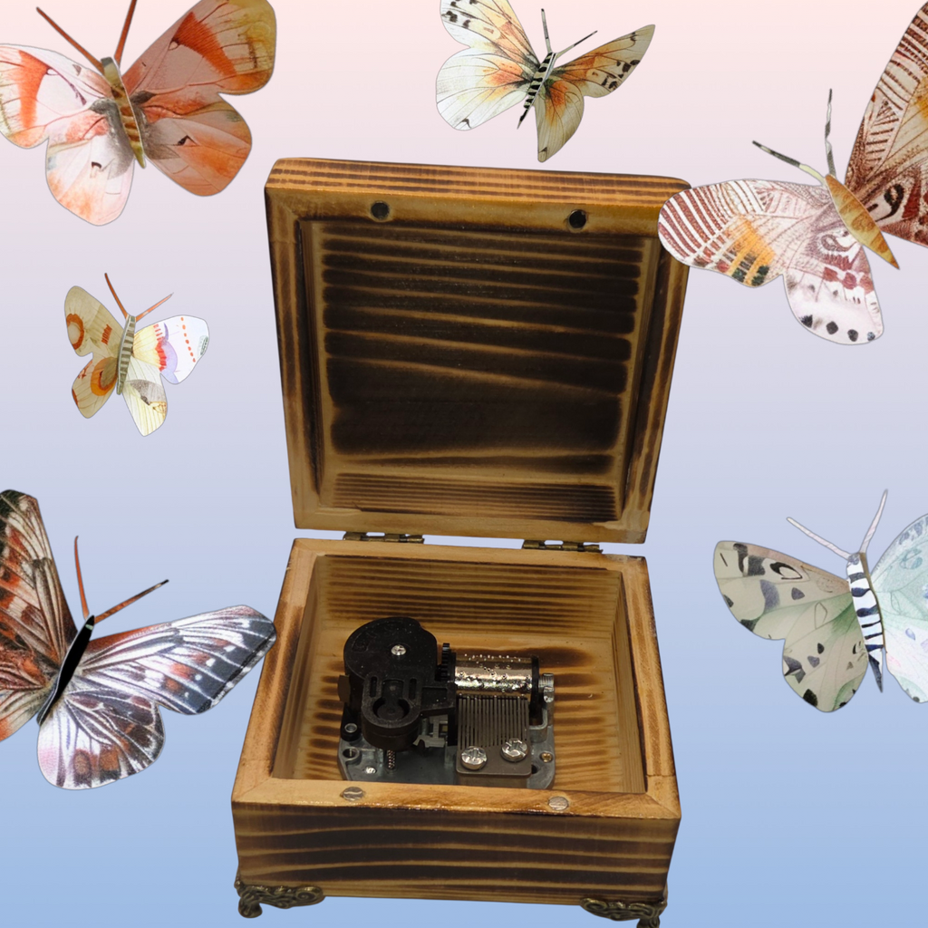 Charred Wood Music Box