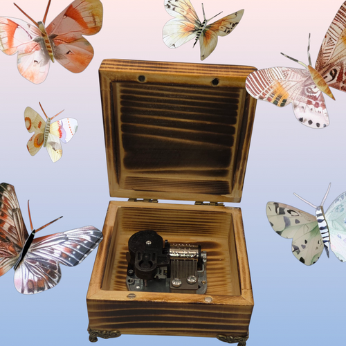 Charred Wood Music Box