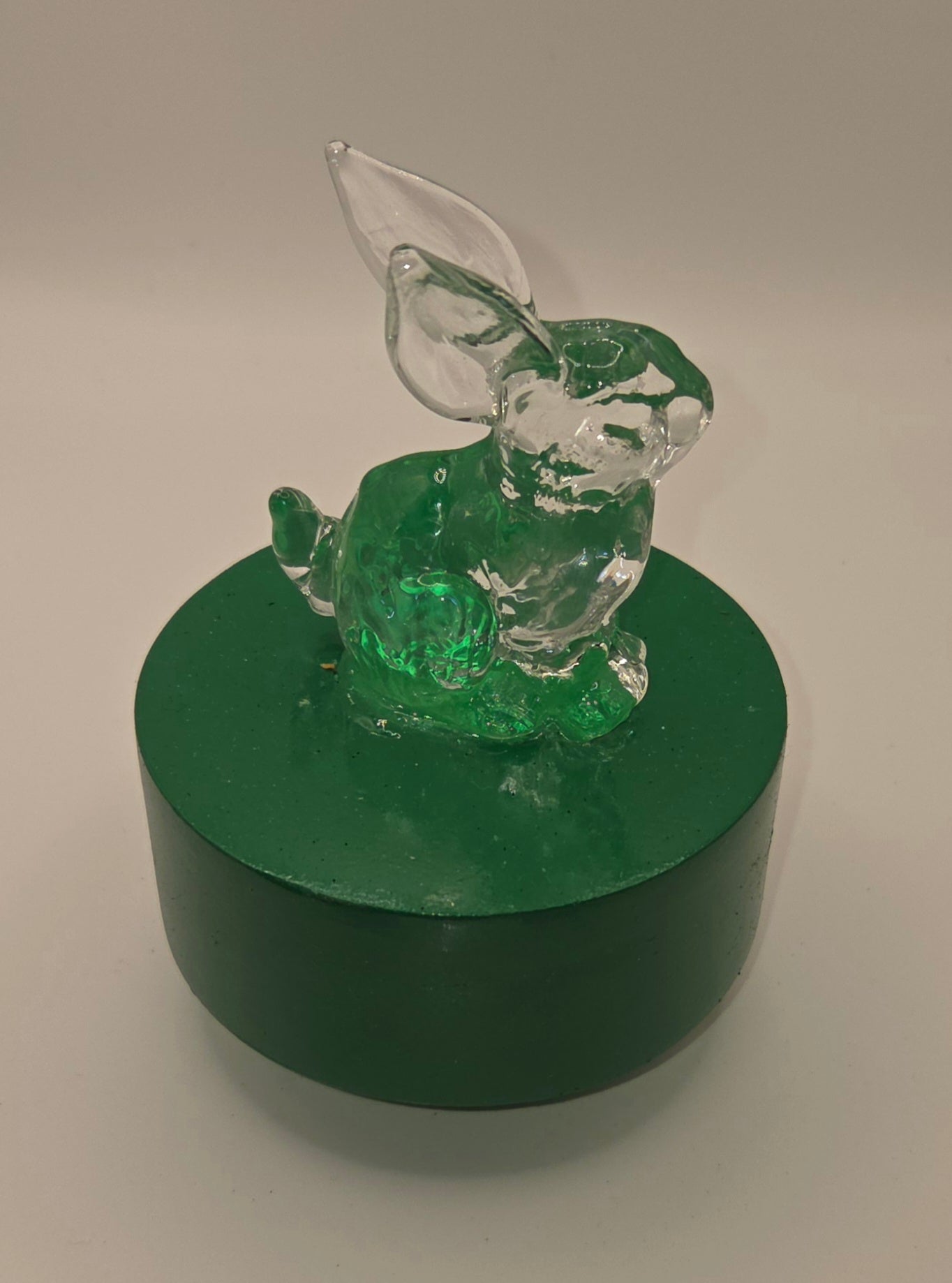 Rotating Glass Bunny Music Box