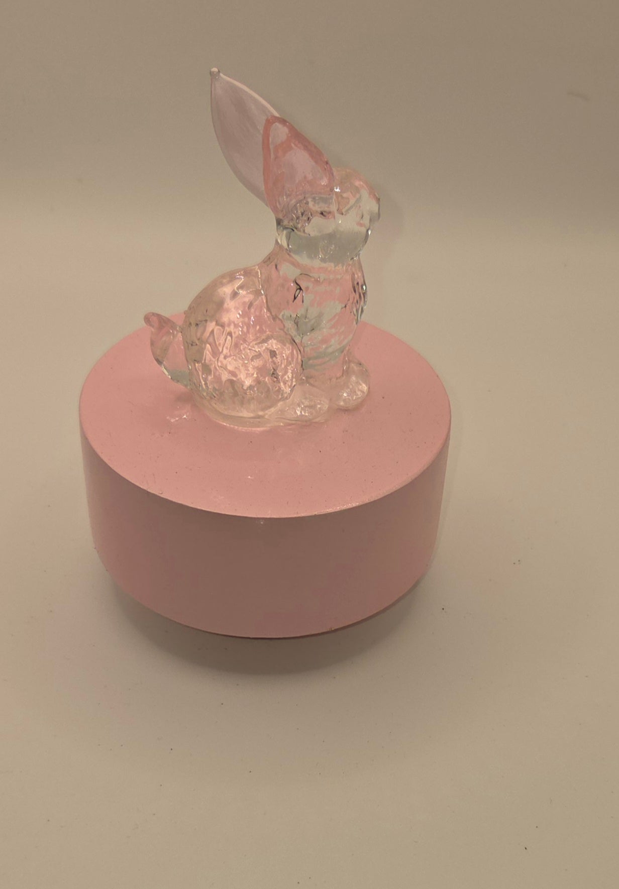 Rotating Glass Bunny Music Box
