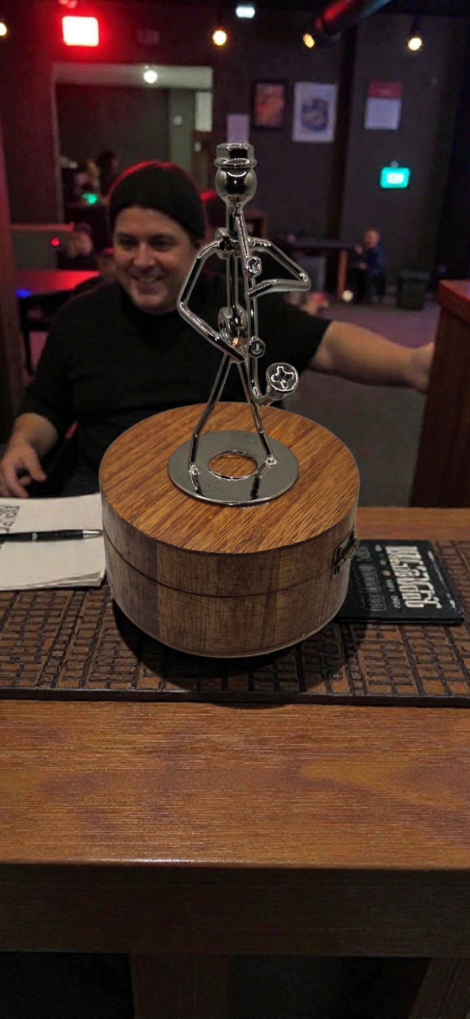 Rotating Saxophone Playing Man Music Box