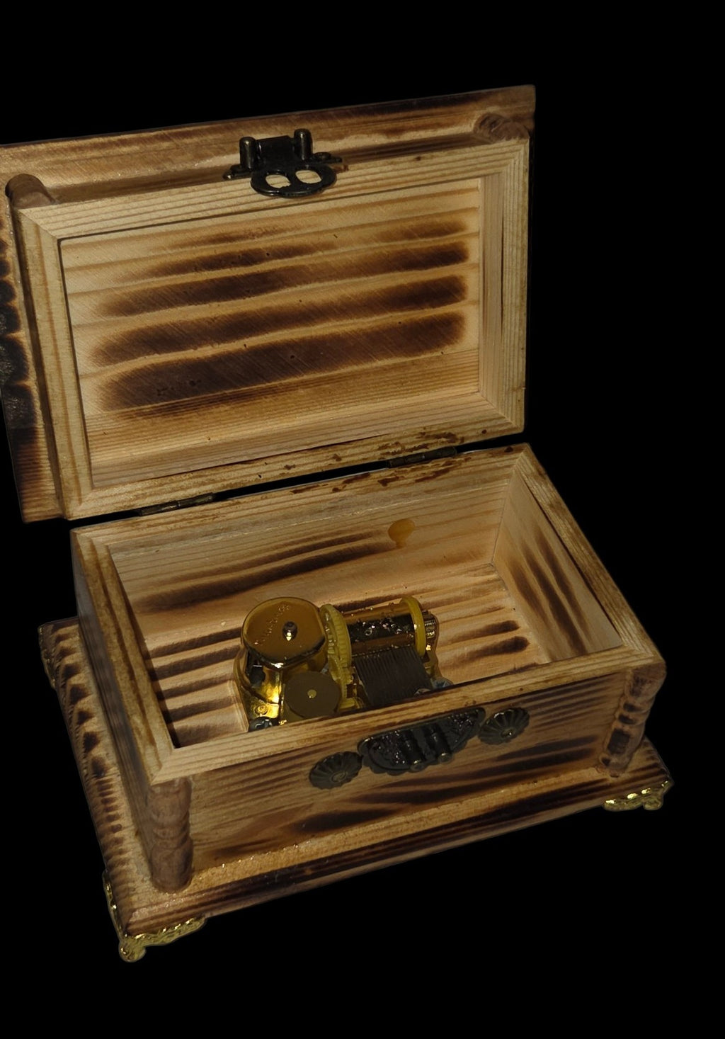 Burnt Wood Accent Music Box